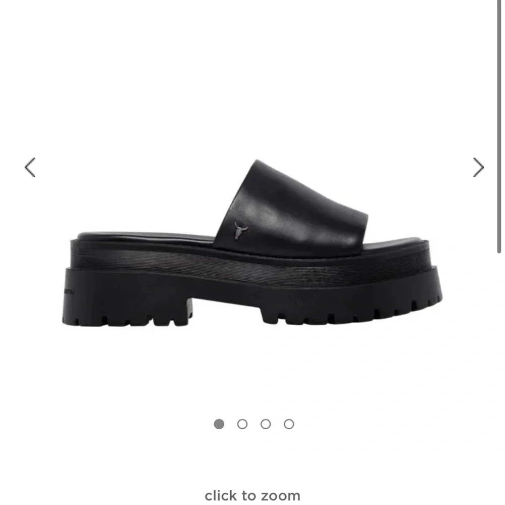 Windsor Smith Black Leather Platform Slide Sandals